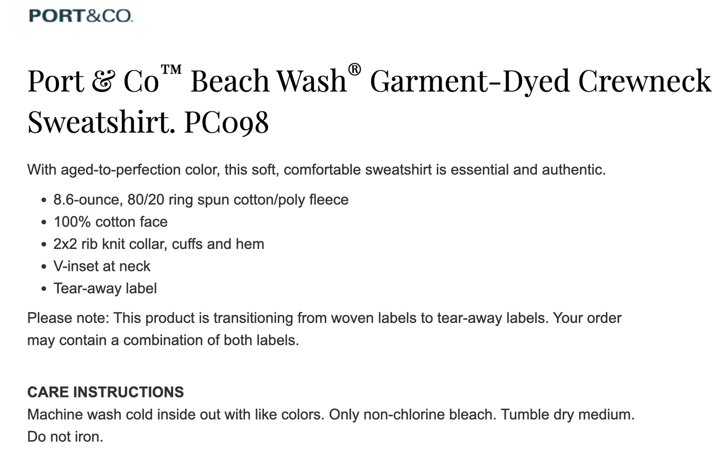 BK Logo Port & Co Sweatshirt